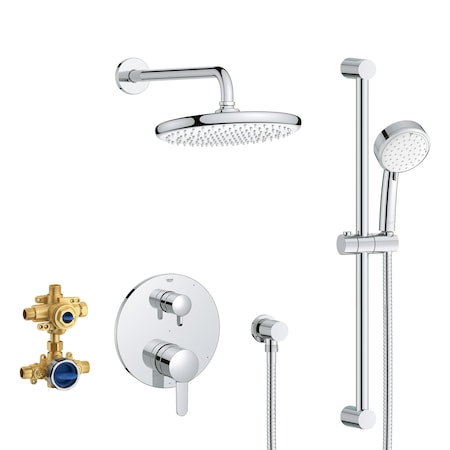 Grohe Cosmopolitan Pressure Balance Rain Shower Set, Chrome 29428000